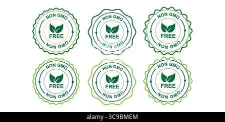 GMO Free Certification Labels for Organic Food Assurance Stock Vector
