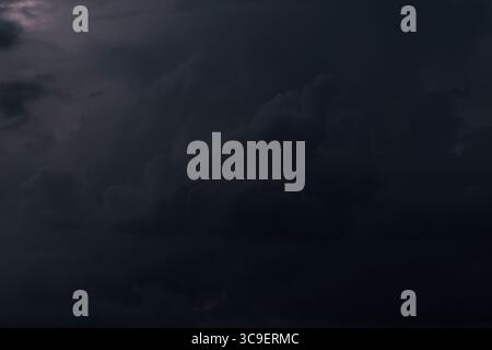 Dark clouds before thunderstorm. Natural disasters Stock Photo