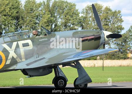 World's only 2-seat Hurricane fighter, operating from Breighton Airfield, North Yorkshire, UK Stock Photo