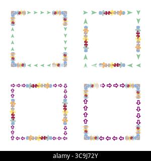 Frame border icon. Subtle dotted symbol. Green outline design. Vector frame illustration. Stock Vector