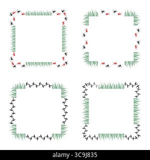 Frame border icon. Leafy green symbol. Nature outline design. Vector frame illustration. Stock Vector