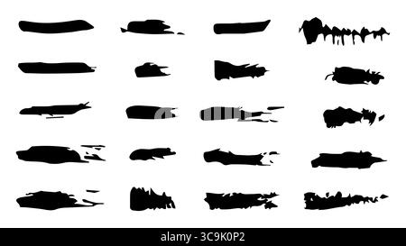 Brushes and elements for notes highlighting text. Vector illustration. Stock Vector
