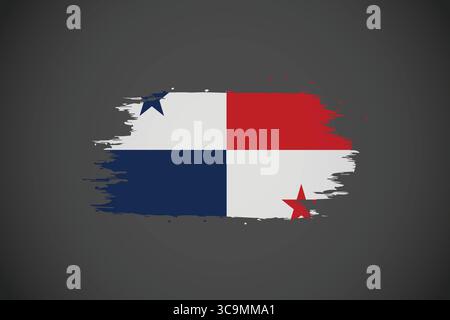 Panama Flag with Artistic Brushstroke Effect. Stock Vector