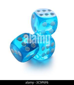 Stack of game dices on white background Stock Photo