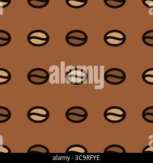 coffee beans isolated on brown background. Seamless Pattern Vector Stock Vector