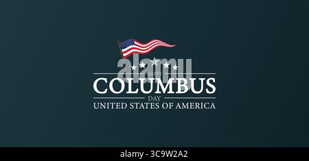 Happy Columbus Day with Ship and American Flag Style Stock Vector