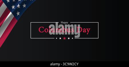 Patriotic Columbus Day Greeting with USA Flag and Background Stock Vector