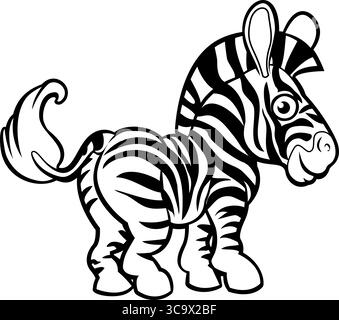 Zebra Cartoon Character Safari Animal Illustration Stock Vector