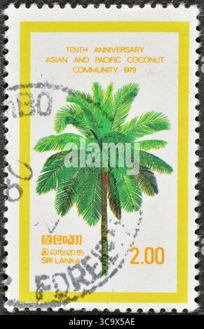 SRI LANKA - CIRCA 1979: a stamp printed in Sri Lanka shows Parliament ...