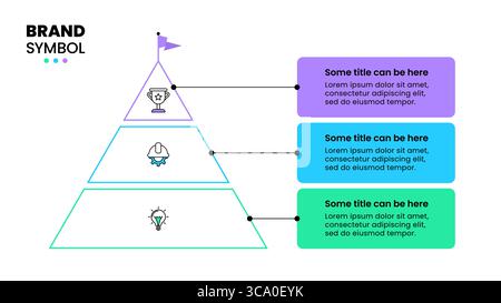 Infographic template with icons and 3 options or steps. Pyramid. Can be used for workflow layout, diagram, banner, webdesign. Vector illustration Stock Vector