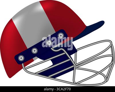 Cricket Helmet with Flag of Peru Stock Vector