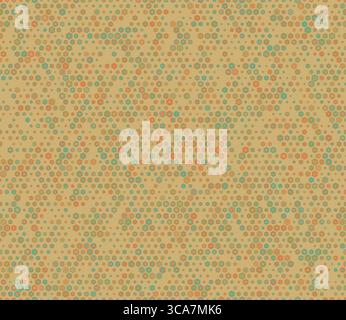 Mosaic hexagon shapes background. Multicolored geometric elements of varied size. Bold stacked rounded hexagons mosaic cells. Stock Vector