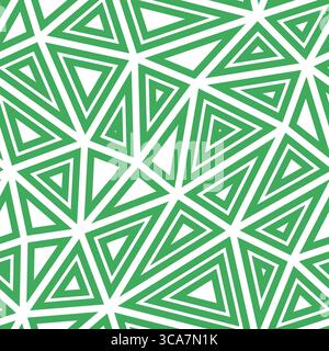 Vector science background. Big shape size. Multiple repeated inner triangles. Solid color style. Repeatable pattern. Vibrant vector tiles. Stock Vector
