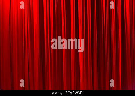 Red striped curtain in theater elegant texture background Stock Photo