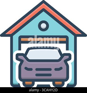 Icon for garage, parking Stock Vector