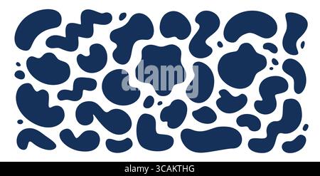 Abstract forms blob shape organic set. Liquid shapes. Drops or splashes of water collection Stock Vector