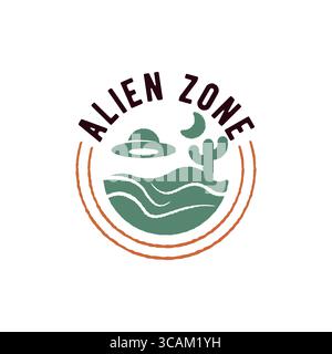 Alien Zone Logo Stock Vector