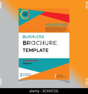 Modern business brochure template with geometric shapes and vibrant colors Stock Vector