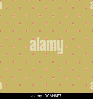 Tiny Pink Flowers Mustard Background Stock Vector