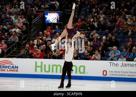 Linzy Fitzpatrick Linzy Fitzpatrick and Keyton Bearinger compete during the pairs short ...