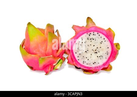 Fresh Dragon ( Pitaya ) fruit isolated on white background Stock Photo