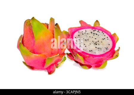 Fresh Dragon ( Pitaya ) fruit isolated on white background Stock Photo