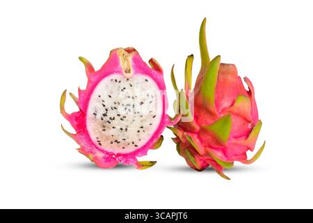 Fresh Dragon ( Pitaya ) fruit isolated on white background Stock Photo