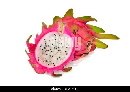 Fresh Dragon ( Pitaya ) fruit isolated on white background Stock Photo