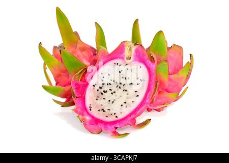 Fresh Dragon ( Pitaya ) fruit isolated on white background Stock Photo