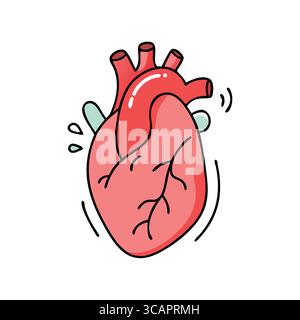 Heart Illustration with Animated Effect and Vibrant Colors Stock Vector