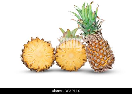Pineapple ( Ananas comosus ) isolated on white background . Pineapple clipping path. Stock Photo