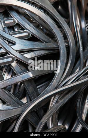 Large cushioning rubber black for industrial refrigerators, closeup. Stock Photo