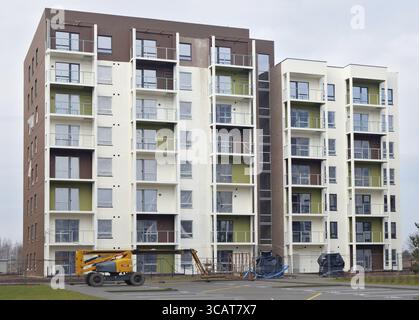 Modern modular house with low cost small-sized apartments Stock Photo ...