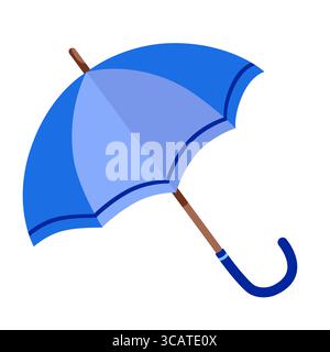 Umbrella flat icon. Blue umbrella. Rain protection. Illustration flat style. Symbol of protection and safety. Stock Vector