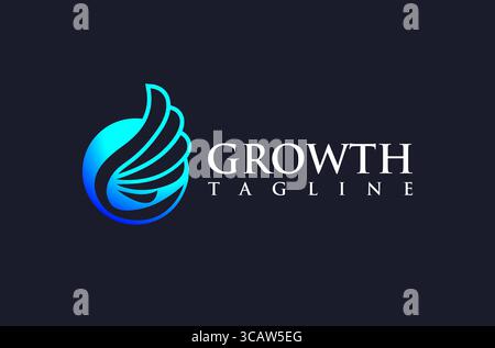 Growth Logo, Freedom Wings Logo design, express delivery logo, financial freedom and bird fly logo, tourist and tourism company Vector Icon Symbol Stock Vector