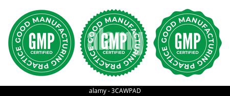 GMP Certified Good Manufacturing Practice Vector Seal Set Stock Vector