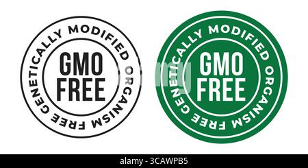 GMO Free Circle Label Vector Set Stock Vector