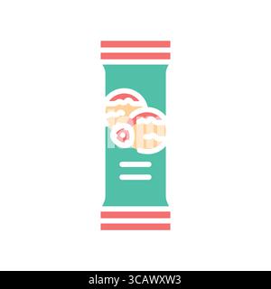 ice cream package color flat icon for digital and print projects.  Minimal clean icons for apps and websites. Modern simple icons for UI UX and brandi Stock Vector