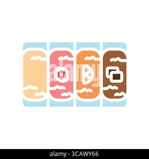 ice cream trays color flat icon for digital and print projects.  Minimal clean icons for apps and websites. Modern simple icons for UI UX and branding Stock Vector