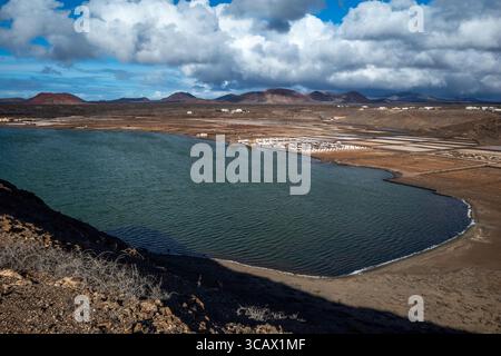 Lanzarote; Laguna de Janubio; Canary Islands; Spain Stock Photo
