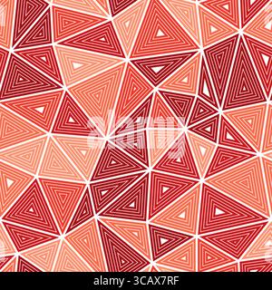 Vibrant vector tiles. Seamless vector illustration. Vector science background. Large shape size. Multiple repeated inner triangles. Mono tone style. Stock Vector