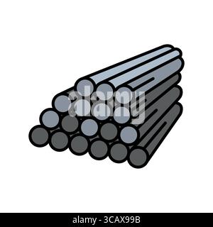 pipe color line icon for apps and websites. Construction Elements. Modern simple icons for UI UX and branding Stock Vector