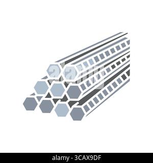 reinforcement bars color flat icon for apps and websites. Construction Elements. Modern simple icons for UI UX and branding Stock Vector