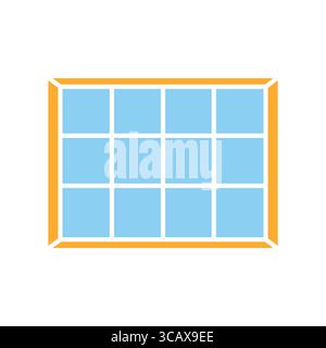 window frame color flat icon for apps and websites. Construction Elements. Modern simple icons for UI UX and branding Stock Vector
