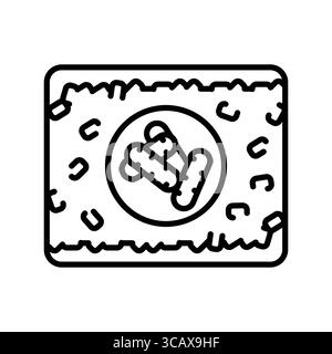 fungal contamination black line icon for digital and print projects.  Minimal clean icons for apps and websites. Modern simple icons for UI UX and bra Stock Vector