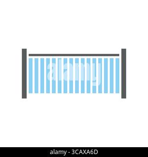 railing color flat icon for apps and websites. Construction Elements. Modern simple icons for UI UX and branding Stock Vector