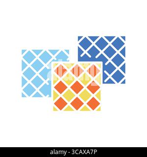 Tile color flat icon for apps and websites. Construction Elements. Modern simple icons for UI UX and branding Stock Vector