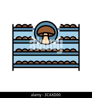 Dutch system mushroom color line icon for digital and print projects.  Minimal clean icons for apps and websites. Modern simple icons for UI UX and br Stock Vector