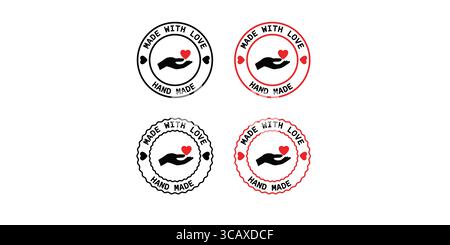 Made with Love, Handmade Vector Stamp Stock Vector