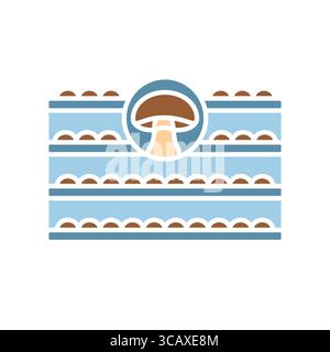 Dutch system mushroom color flat icon for digital and print projects.  Minimal clean icons for apps and websites. Modern simple icons for UI UX and br Stock Vector